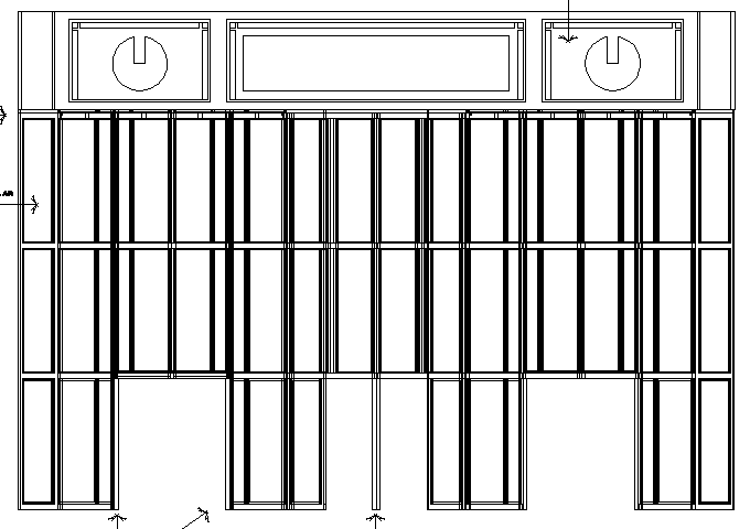 Front main entrance door glass elevation dwg file