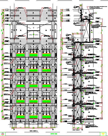 Front Elevation of the Hotel buildings is given in this AutoCAD DWG Drawing. Download the AutoCAD file now.