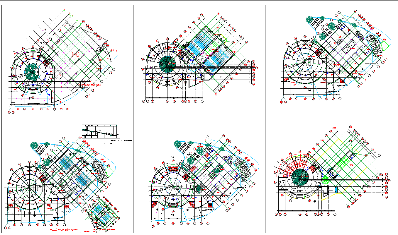 Fun Building Layout plan autocad file