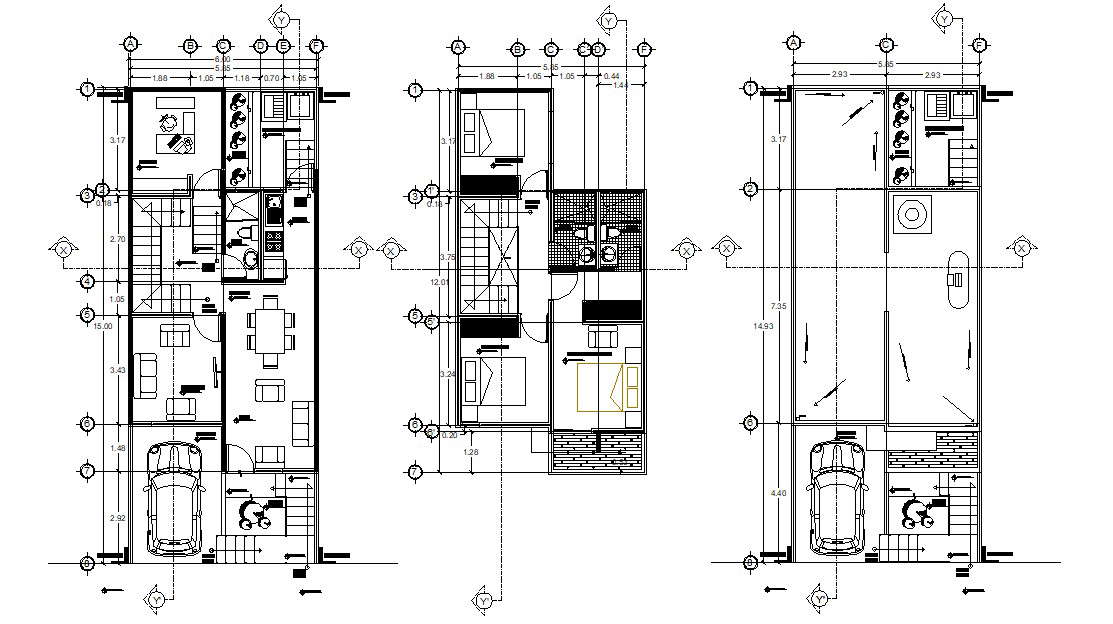 Furnished Dwelling Bungalow 2d CAD Drawing 