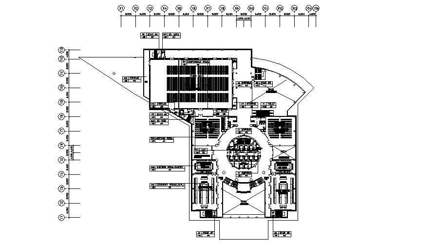 Furnished Office building dwg File 