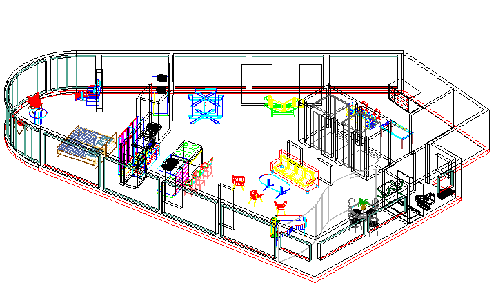Furnished department detail dwg file