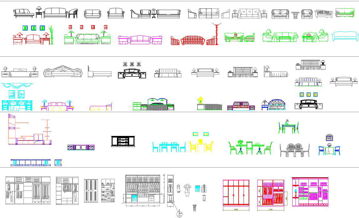 Furniture Blocks dwg file