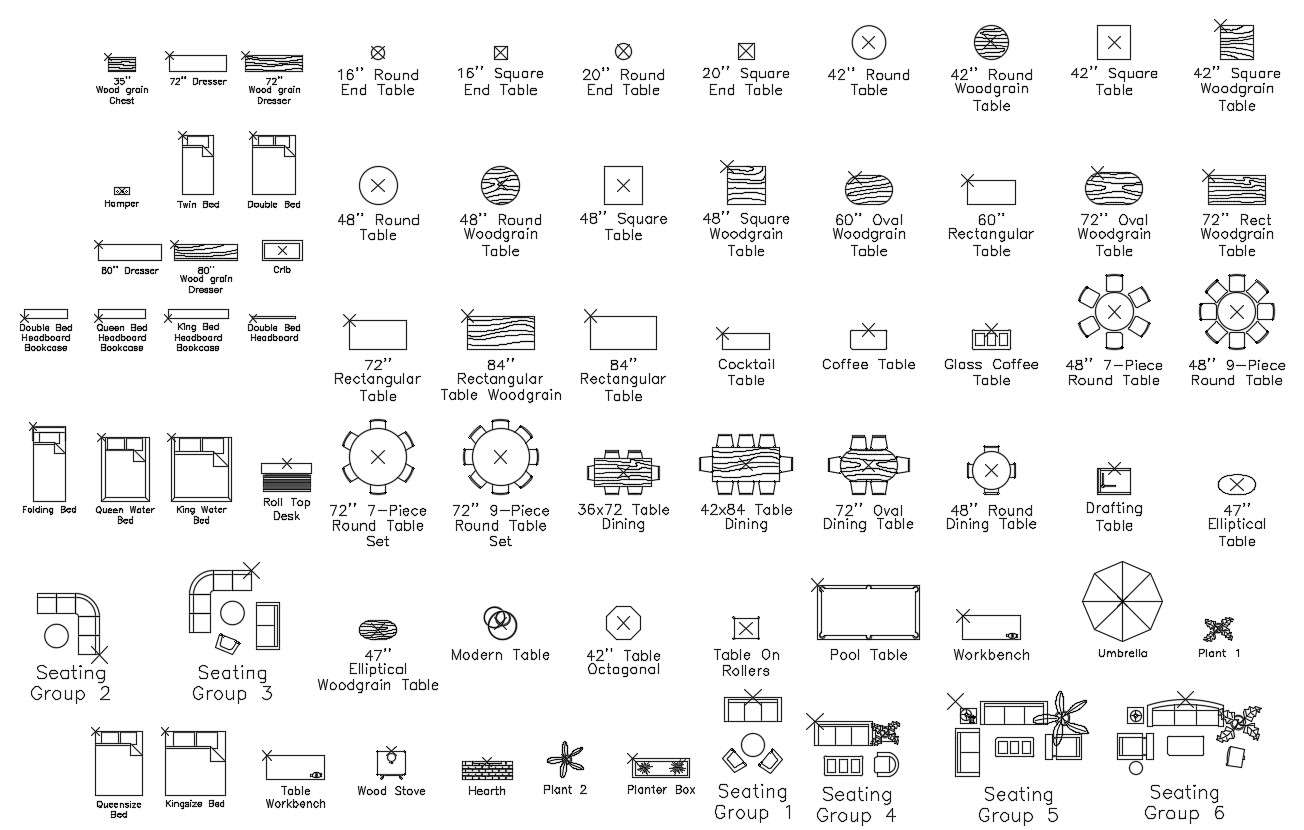 Furniture Cad Blocks AutoCAD Drawing