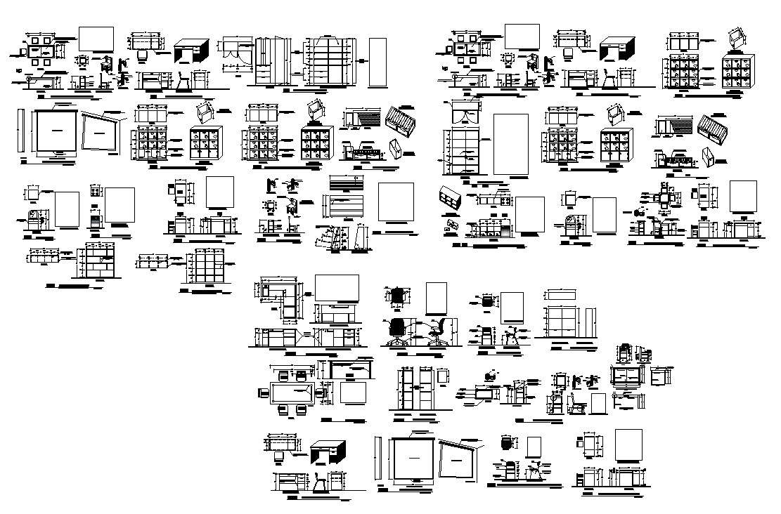 Furniture and other CAD block detail 2d view layout autocad file