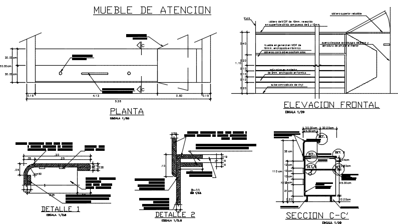 Furniture Care Plan and Elevation View in AutoCAD File