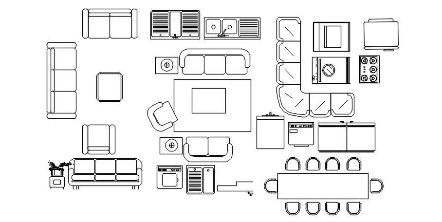 Furniture design block in dwg file