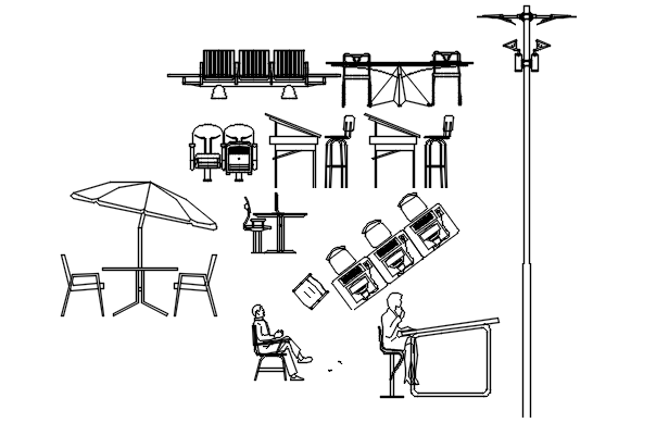 Furniture Elevation and Section DWG File for CAD Work