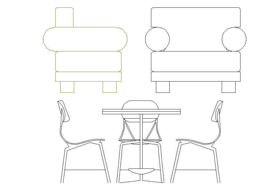 Furniture Elevation Plan Detail Shown in DWG Drawing