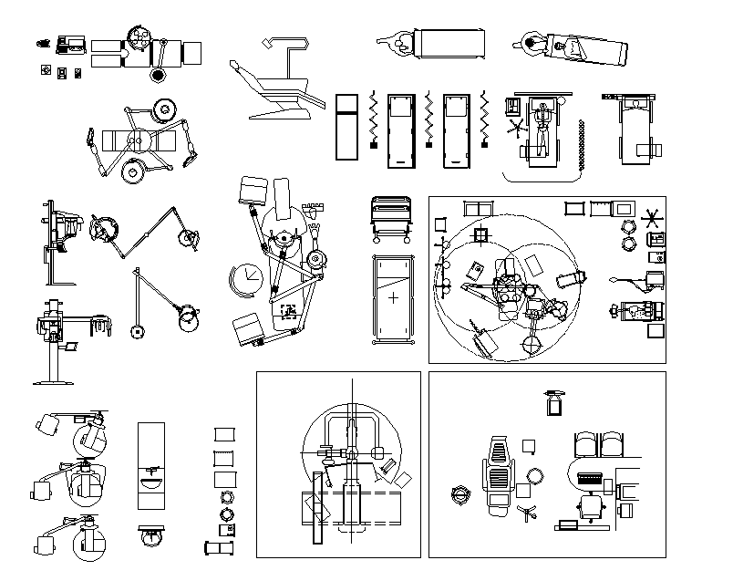 Furniture equipment plan detail dwg file.