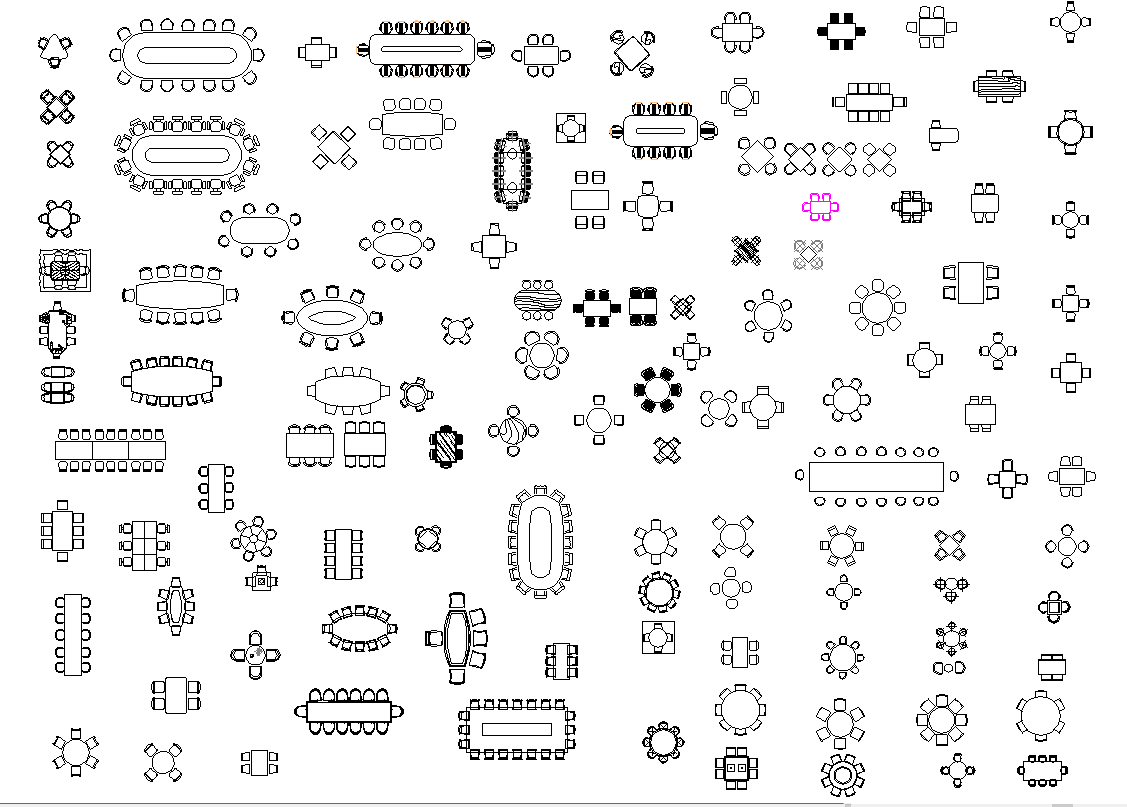 Furniture Layout DWG Detail File for CAD Interiors