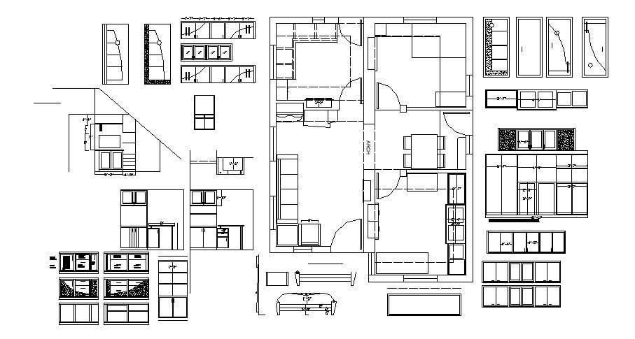Furniture layout plan of the house plan in AutoCAD