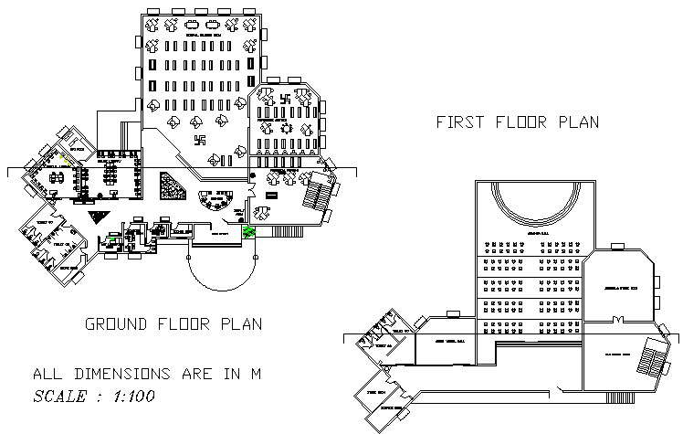 Furniture library plan detail dwg file