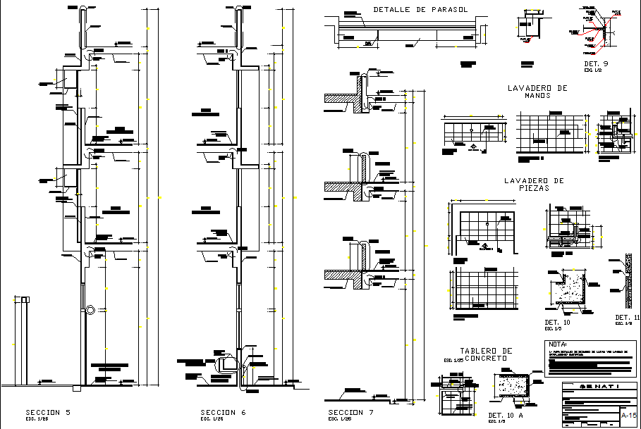 Furniture plan and elevation detail dwg file