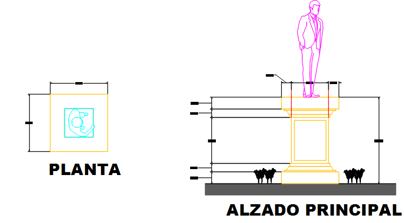 Furniture plan detail dwg file