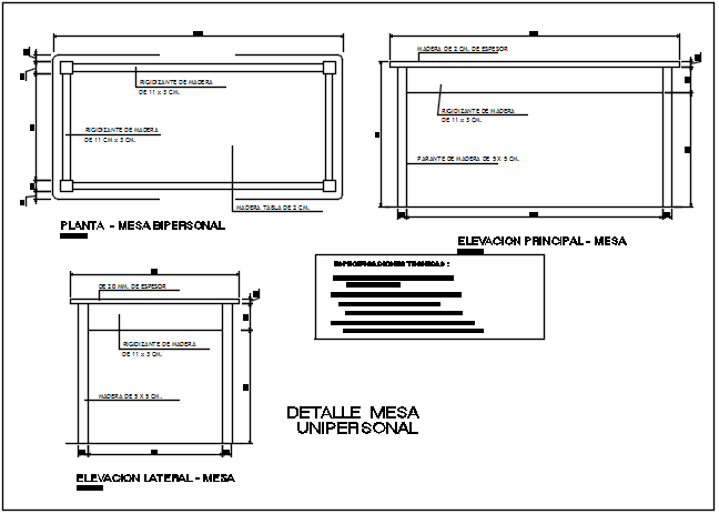 Furniture Table Layout Plan in 2D DWG Drawing Format