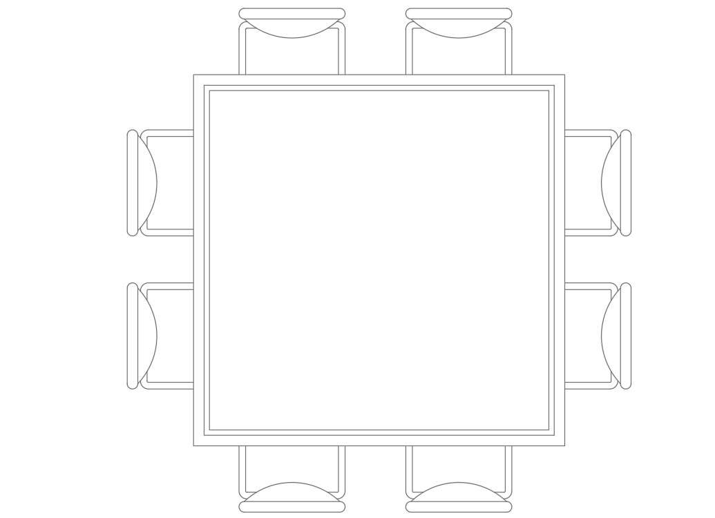 Dining Table and Chair Design Furniture CAD Blocks