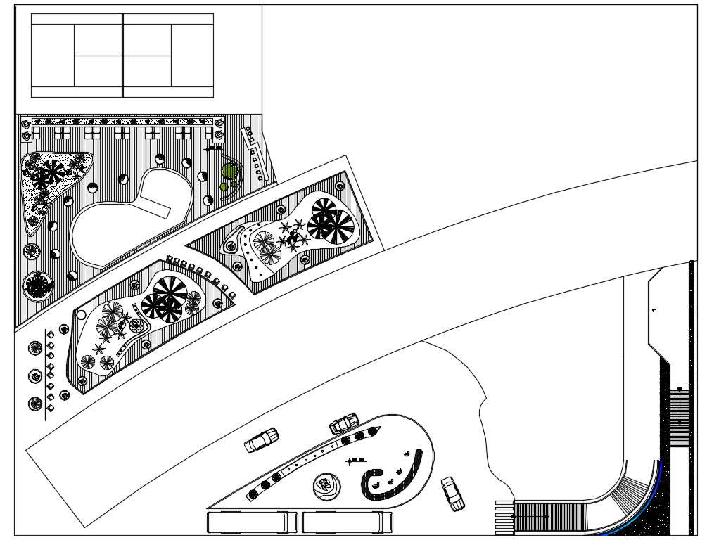 Furniture layout plan of the restaurant presented in this AutoCAD file.  Download this 2d autocad drawing file. 