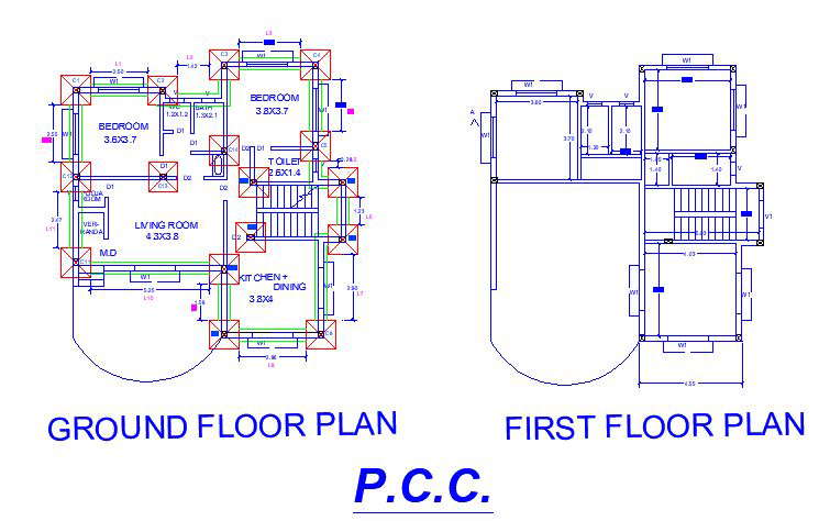 G+1 Detail Plan PCC Work Layout