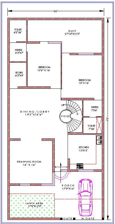 GROUND FLOOR 36X75