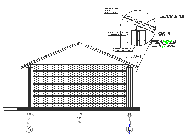 Gable roof detail