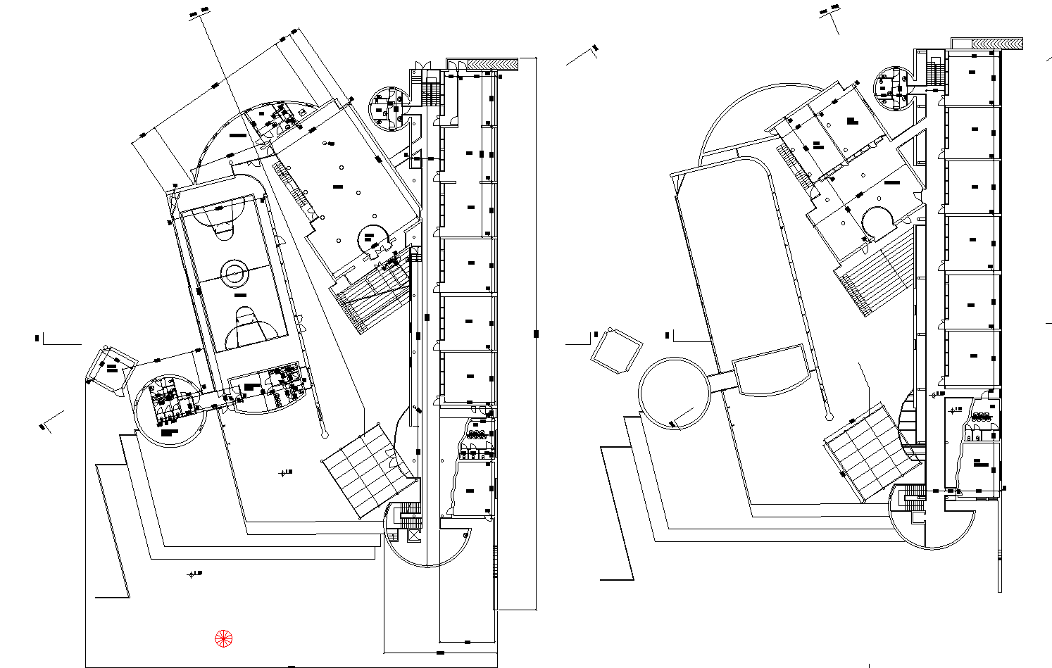 Gamer middle school plan detail dwg file,