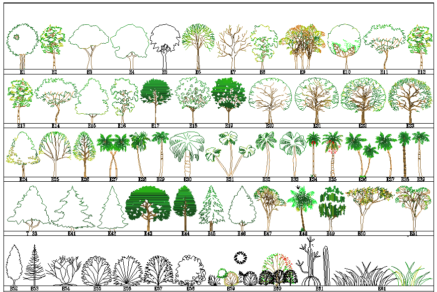 Garden Blocks dwg file