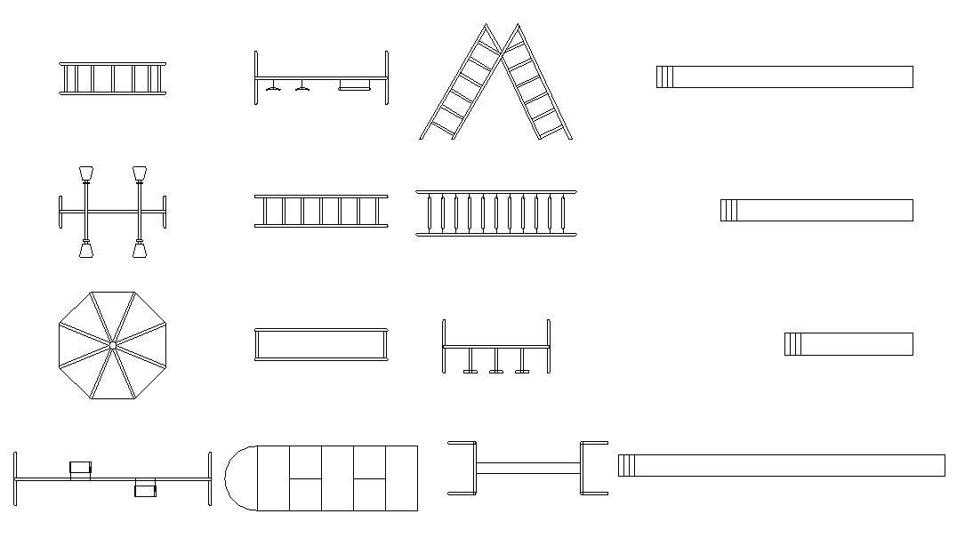 Garden Play Equipment CAD Blocks Free DWG File