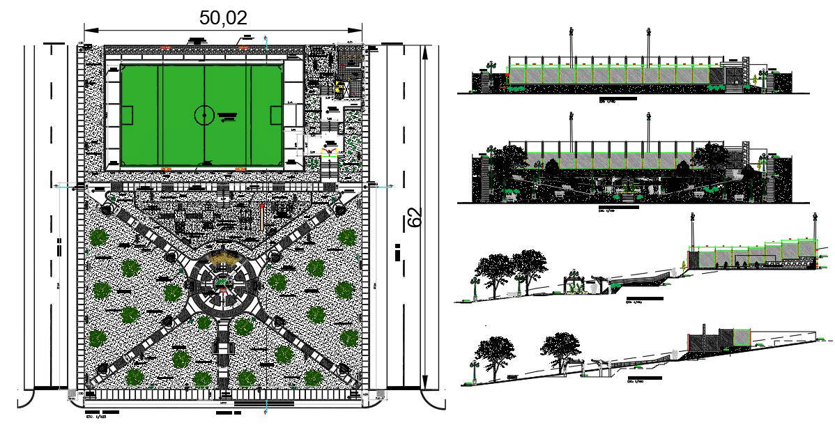 Garden With Sport Area Design
