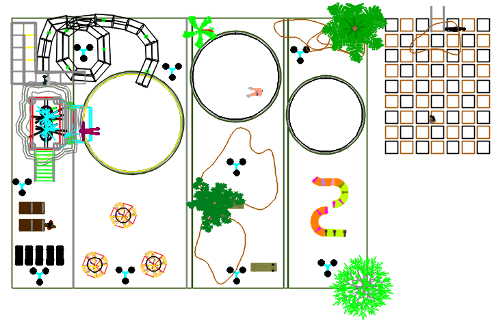 Garden detail in game zone detail dwg file