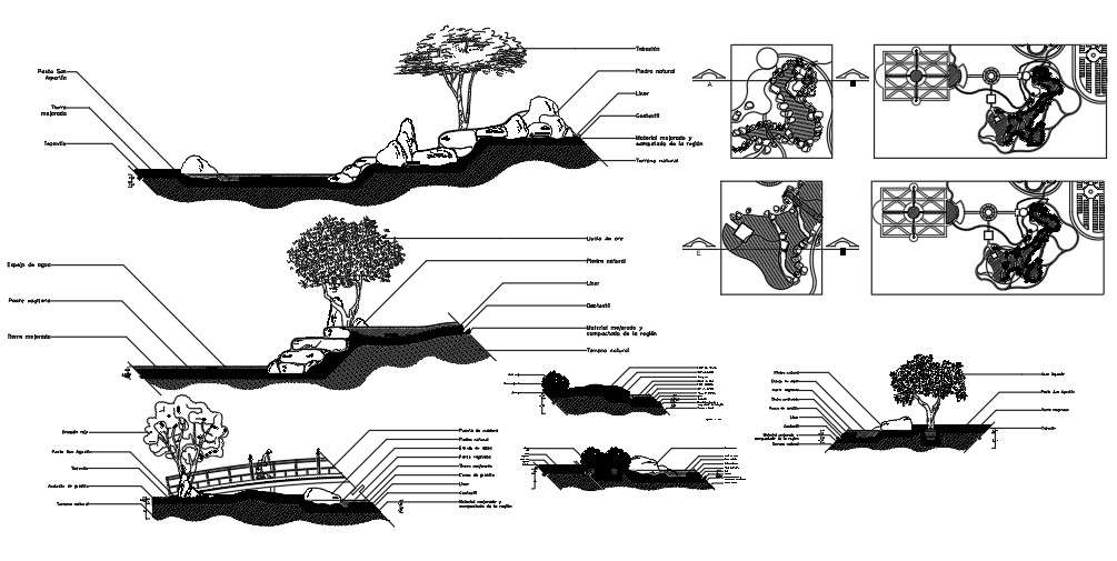 Garden Section CAD Drawing Download 