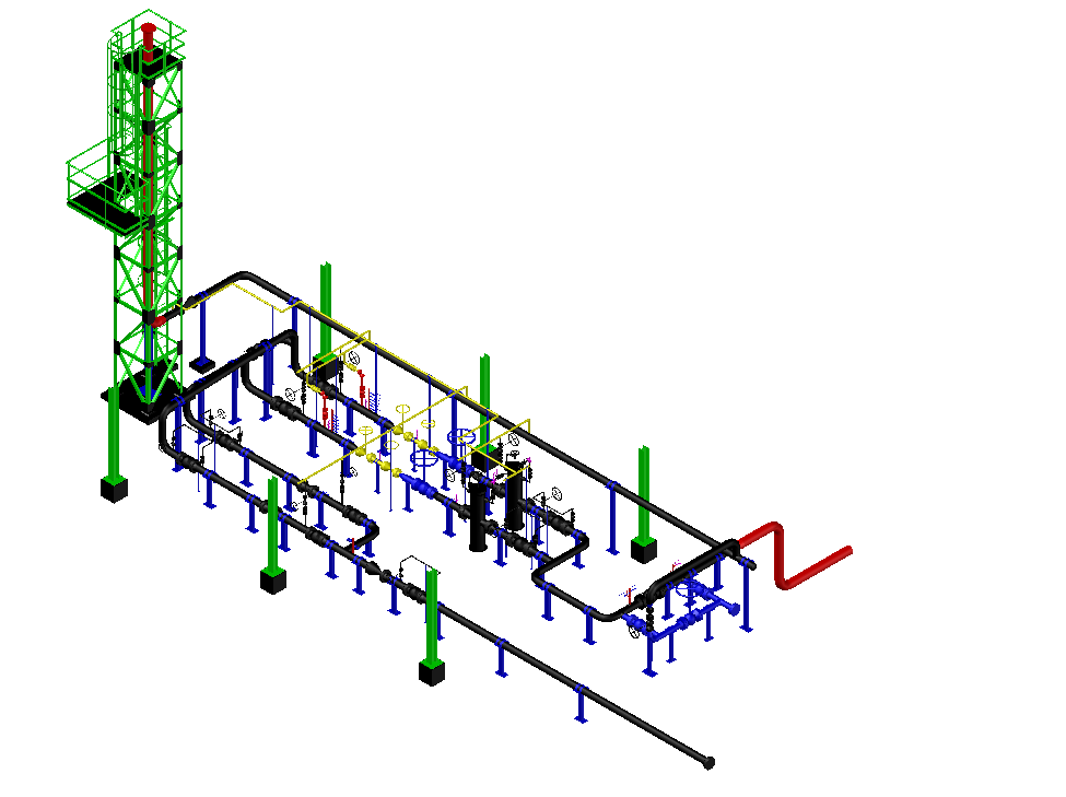 Gas metering plan detail dwg file.