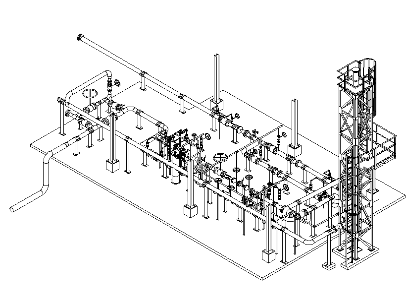 Gas metering plan detail dwg file.