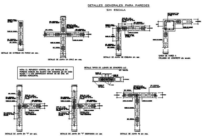 General detail of block walls