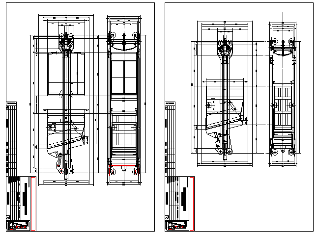 General plane cage two table design dwg file