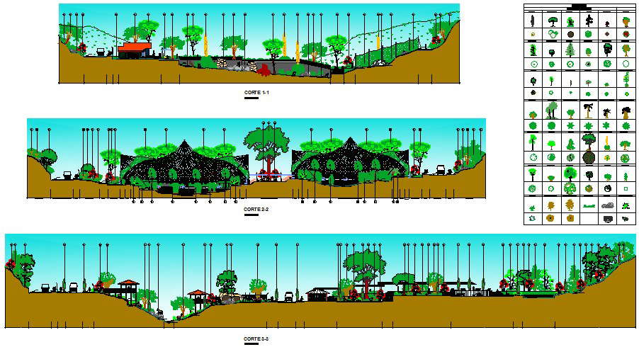 General section of zoo detail dwg file