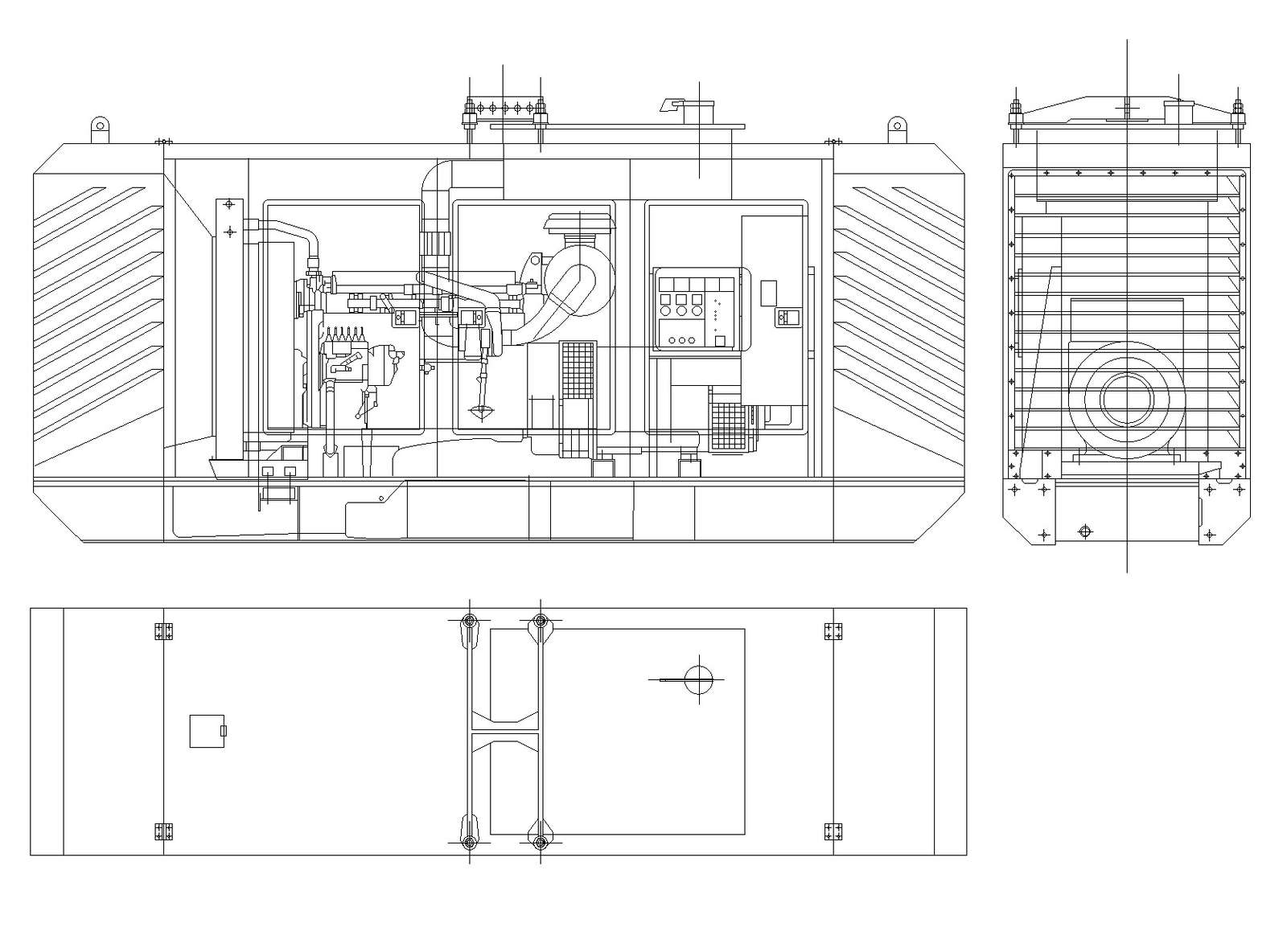Generator 300 kv machine autocad file