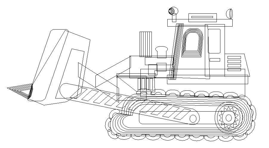 Giant constructive vehicle side elevation cad drawing details dwg file