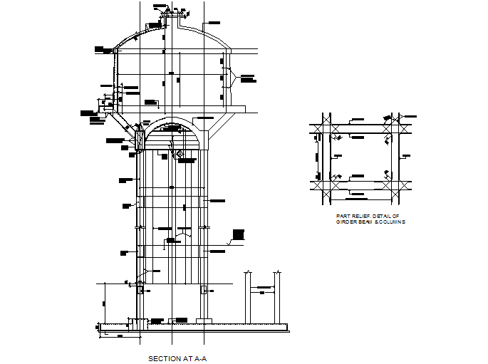 Girder beam and column detail dwg file