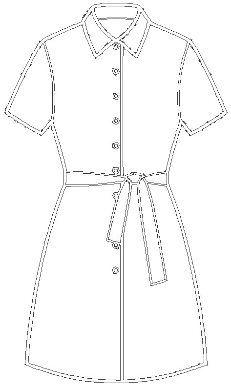 Girl long shirt dress freehand clipart design DWG AutoCAD drawing