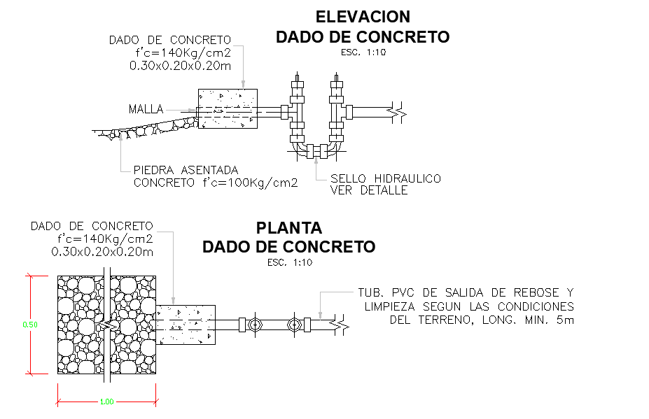 Given concrete plan dwg file