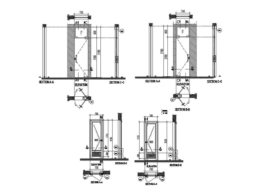 Glass Door Design CAD File