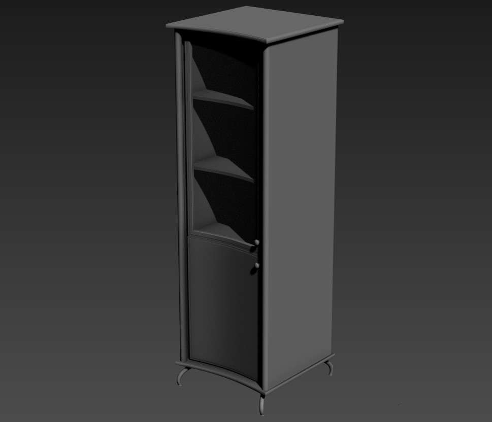 Glass Kitchen Cabinet Semi open 3D MAX File 
