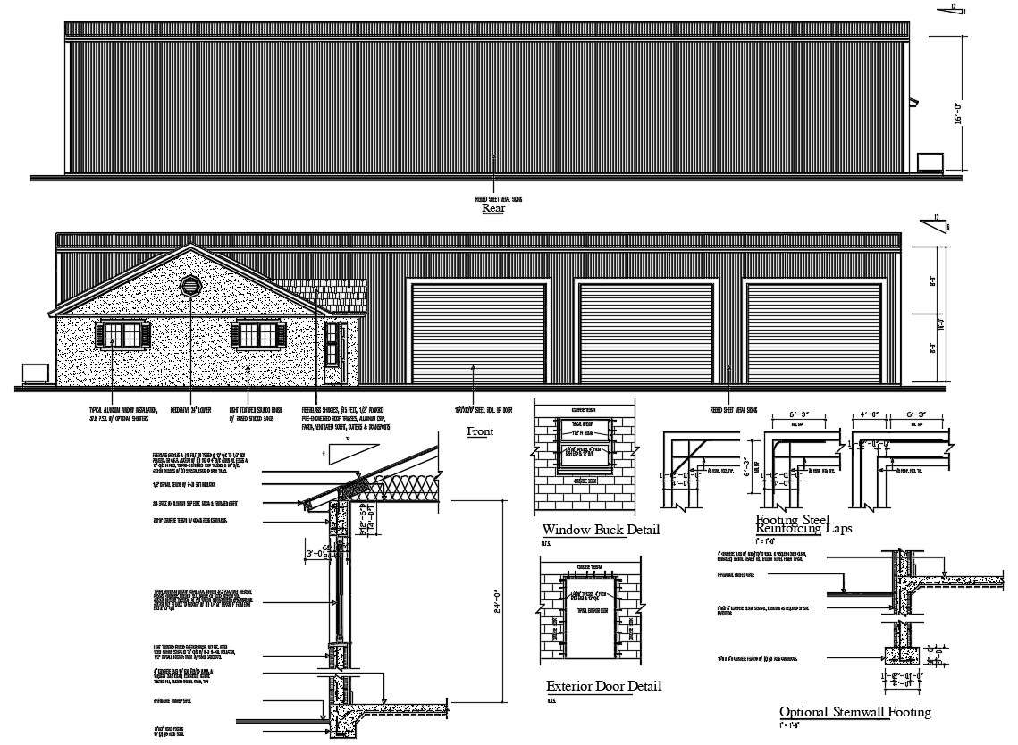 Godown Elevation Design DWG File