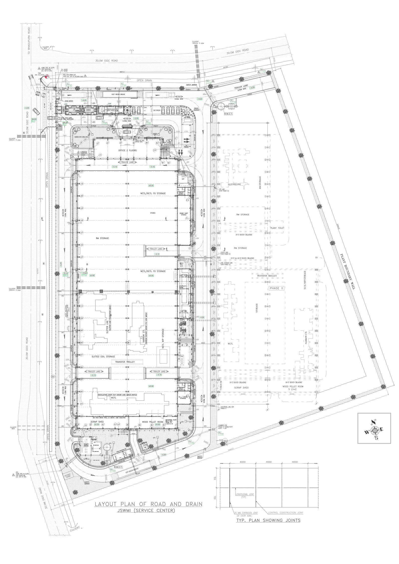 Godown Design with Plan & Elevation Details DWG | CadBull