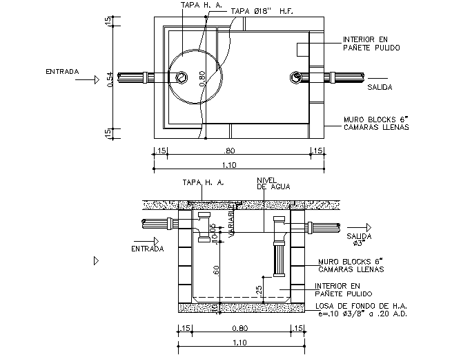 Grease interceptor plan detail dwg file