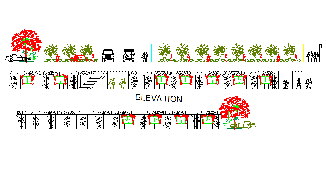 Greenery and parking details
