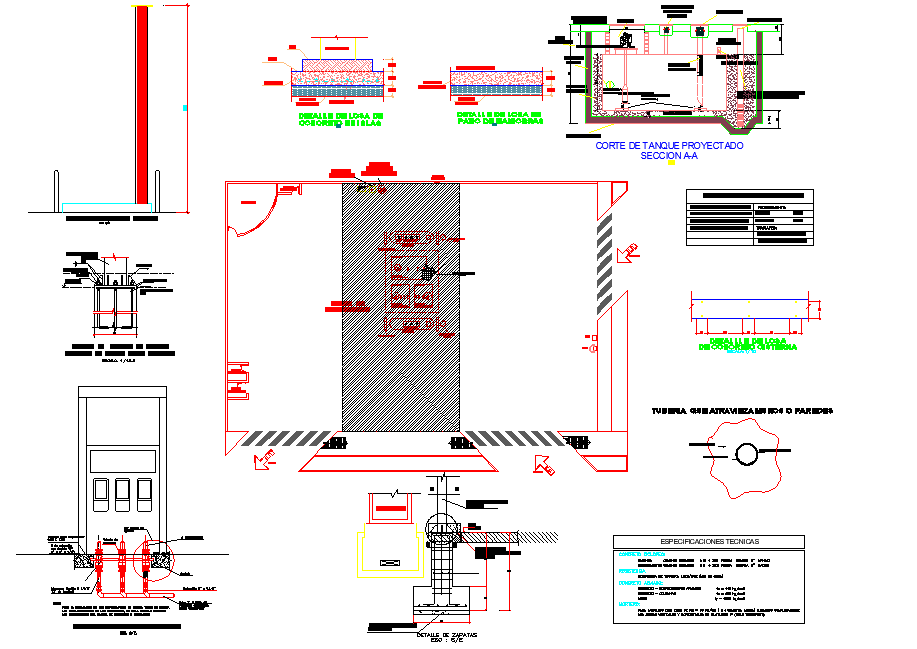 Grifo project or service station plan dwg file