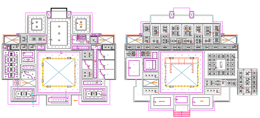 Ground and First Floor Plan of One Family Housing Project dwg file