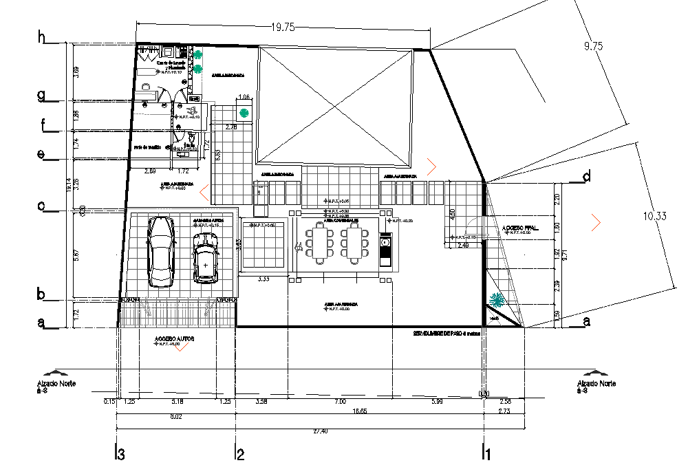 Ground floor house plan autocad file